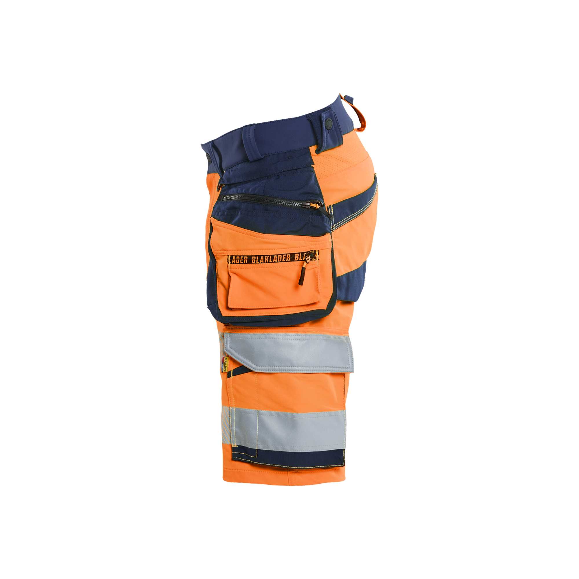 BLAKLADER 11201648 Hi Vis shorts 4 way stretch Hi Vis Reflective Work Shorts Men - double weave